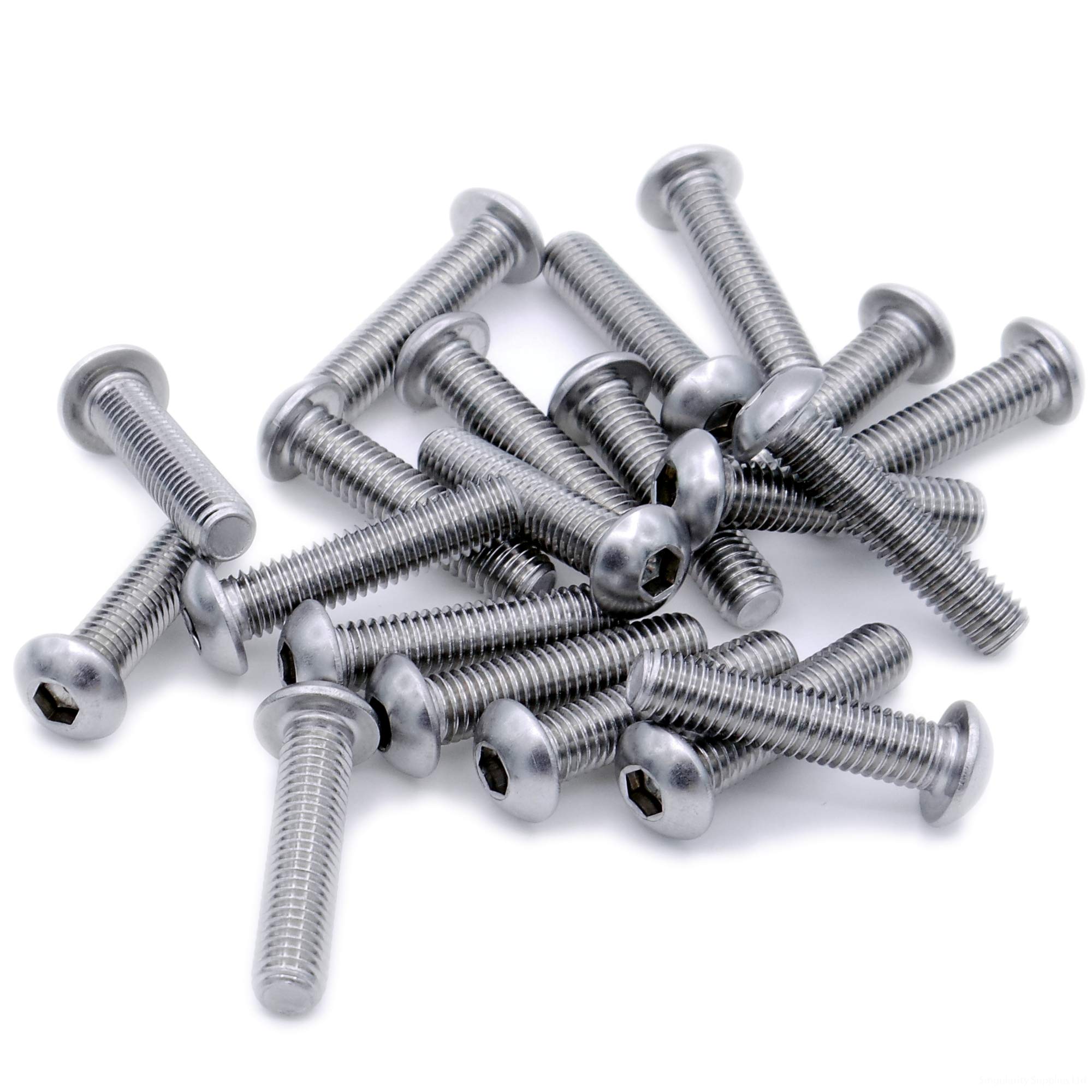 Singularity Supplies M4 (4Mm X 35Mm) Hex Socket Button Machine Screw (Bolt) - Stainless Steel (A2) (Pack Of 20)