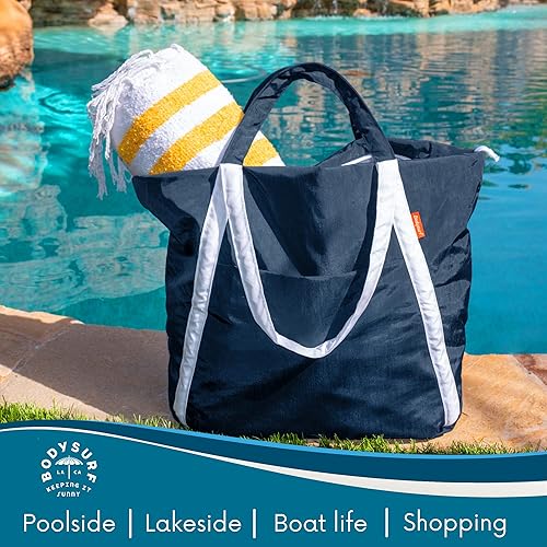 Miniatura 2 de Bodysurf Packable Beach Bag with Zipper, Travel Beach Bags Waterproof Sandproof, Lightweight Beach Bags, Tote Bag, Pool Bag