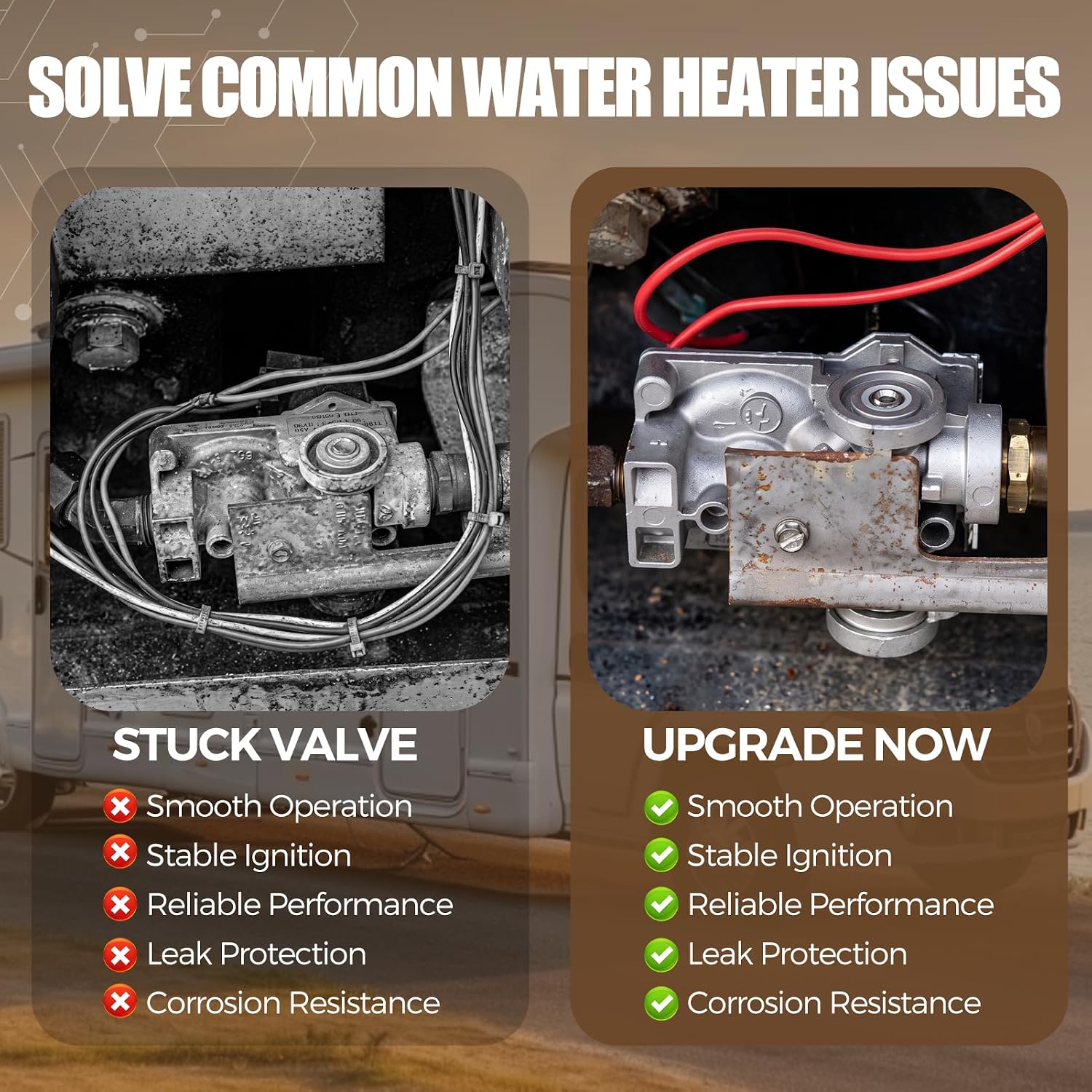 RV Water Heater Gas Valve