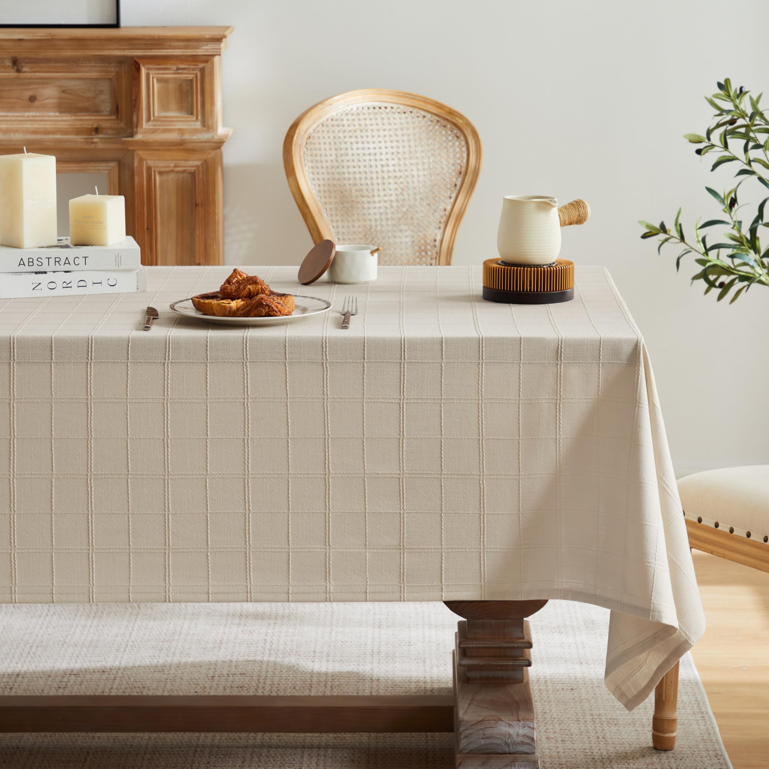 sander社製　テーブルクロス Amazon.com: ZeeMart Linen Checked 8 Foot Rectangle Table Cloth
