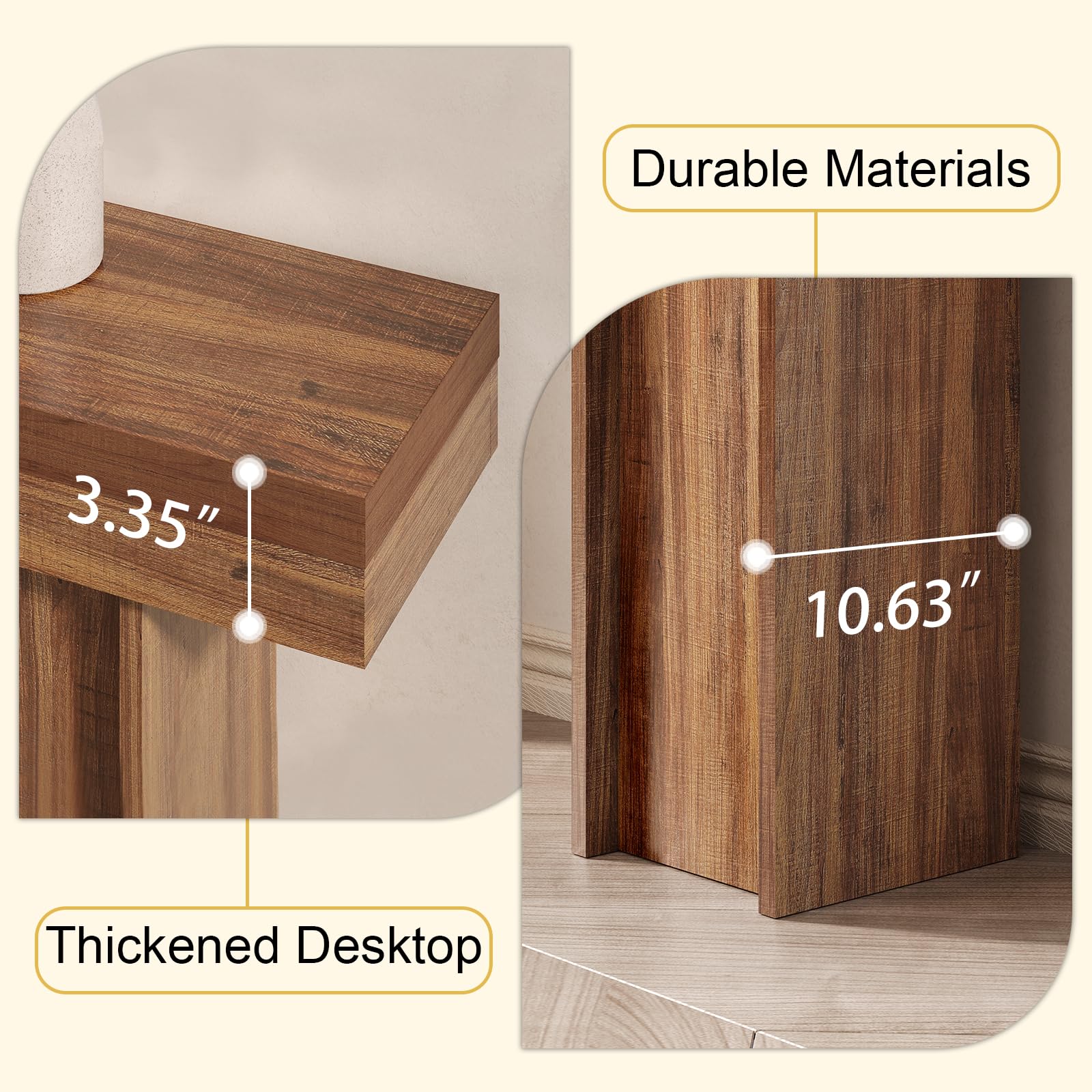 Mesa consola de granja de 55 pulgadas, mesa rectangular de madera para sofá detrás del sofá, mesa consola de entrada con almacenamiento para sala de estar, pasillo, entrada (marrón claro) 6