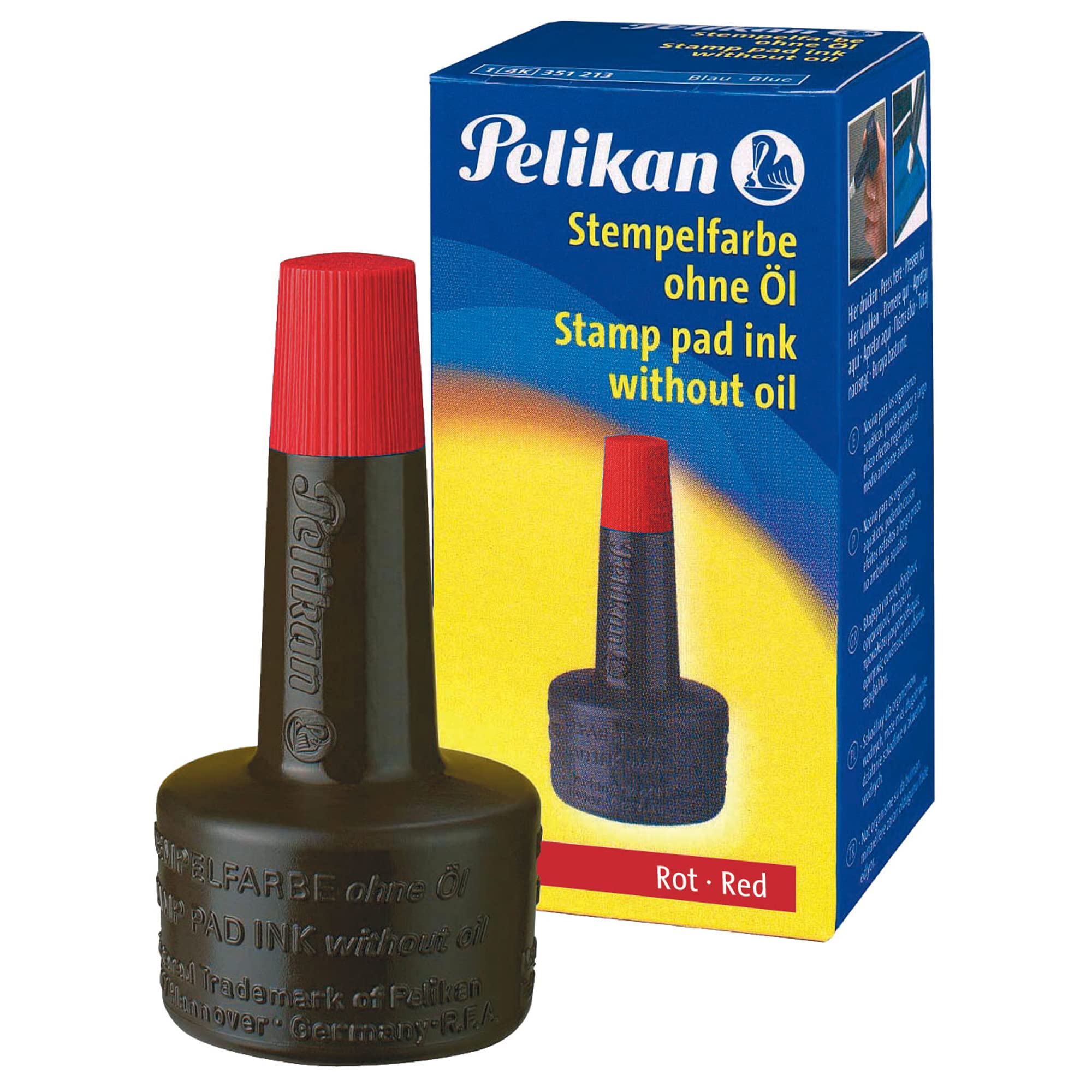 Inchiostro cuscinetti timbri Pelikan rosso 4K senza olio 28ml per cuscinetti [0BBA28]