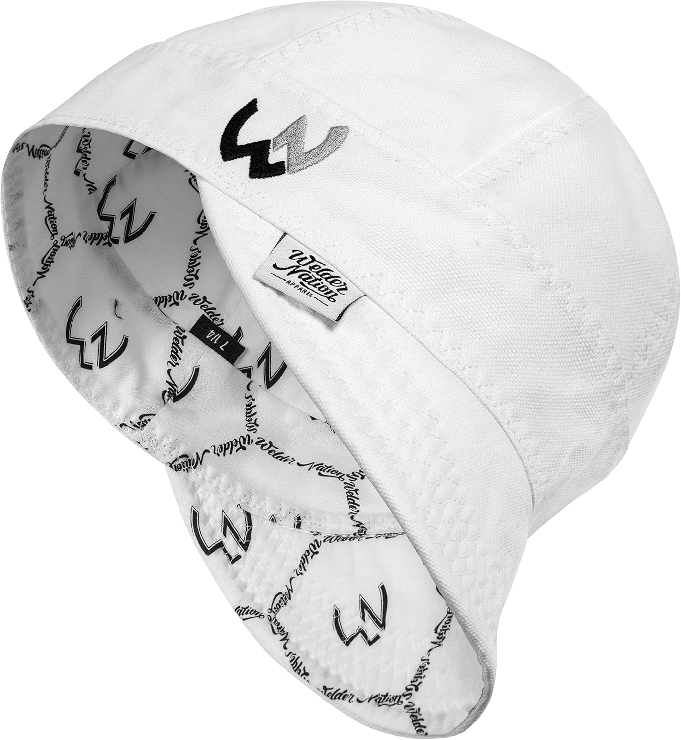 Durable White Welder Nation Welding Cap