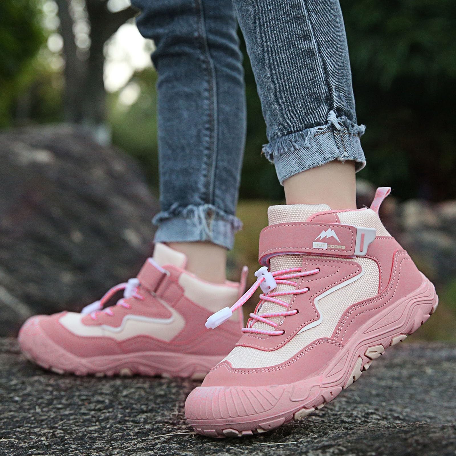 Basketballschuhe für Jungen Mädchen Wanderschuhe Trekkingschuhe Kinder Mid Shoes Anti-Collision Turnschuhe Sportschuhe Laufschuhe Atmungsaktiv Straßenlaufschuhe Outdoor rutschfest Dämpfung Sneaker