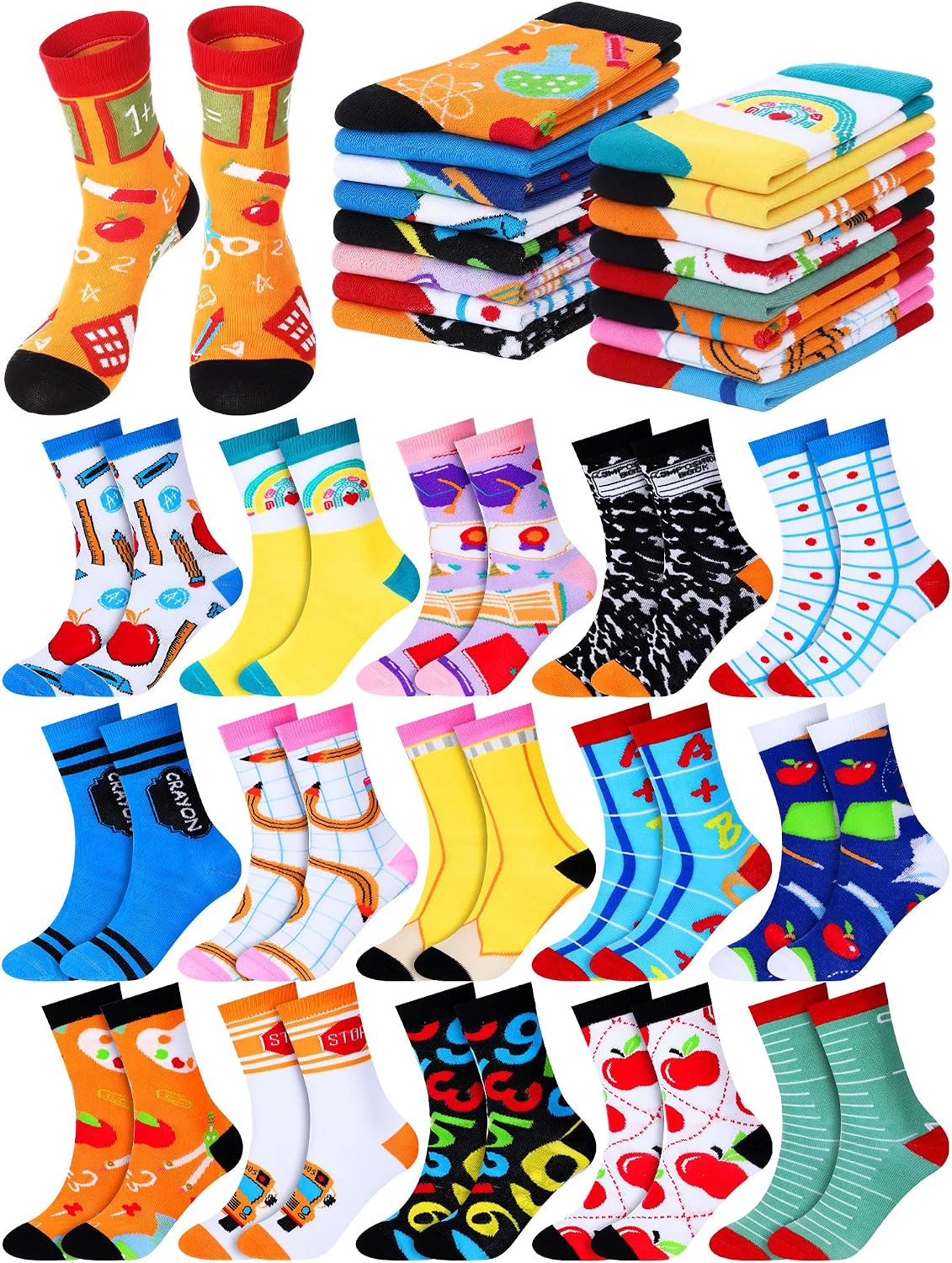 Glitopper 16 Pairs Breast Cancer Awareness Socks for Women