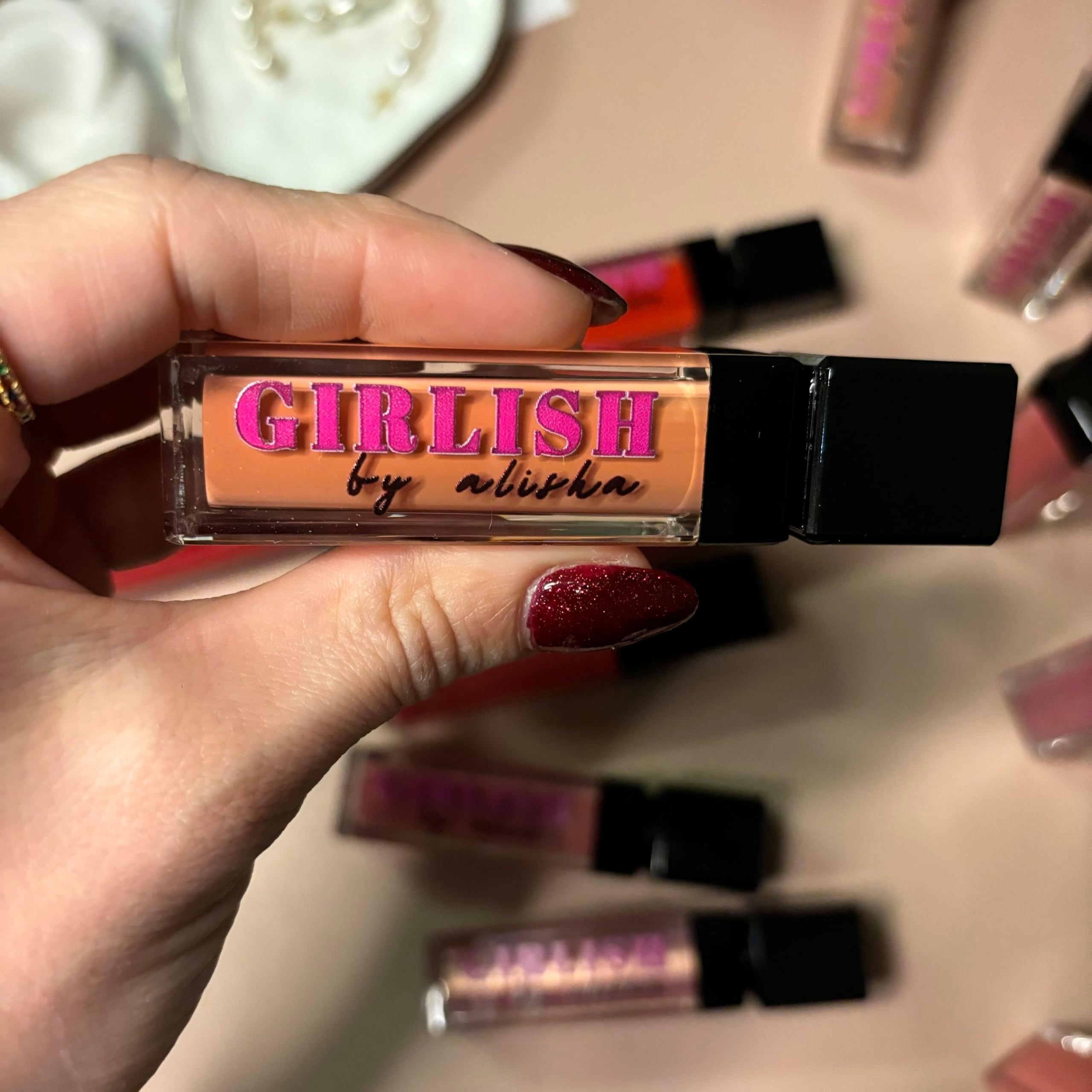 Girlish by Alisha LLC Staining Glossy Lip Tint for Women, Long-lasting Lip Gloss, 6 fl oz (CASSIE)