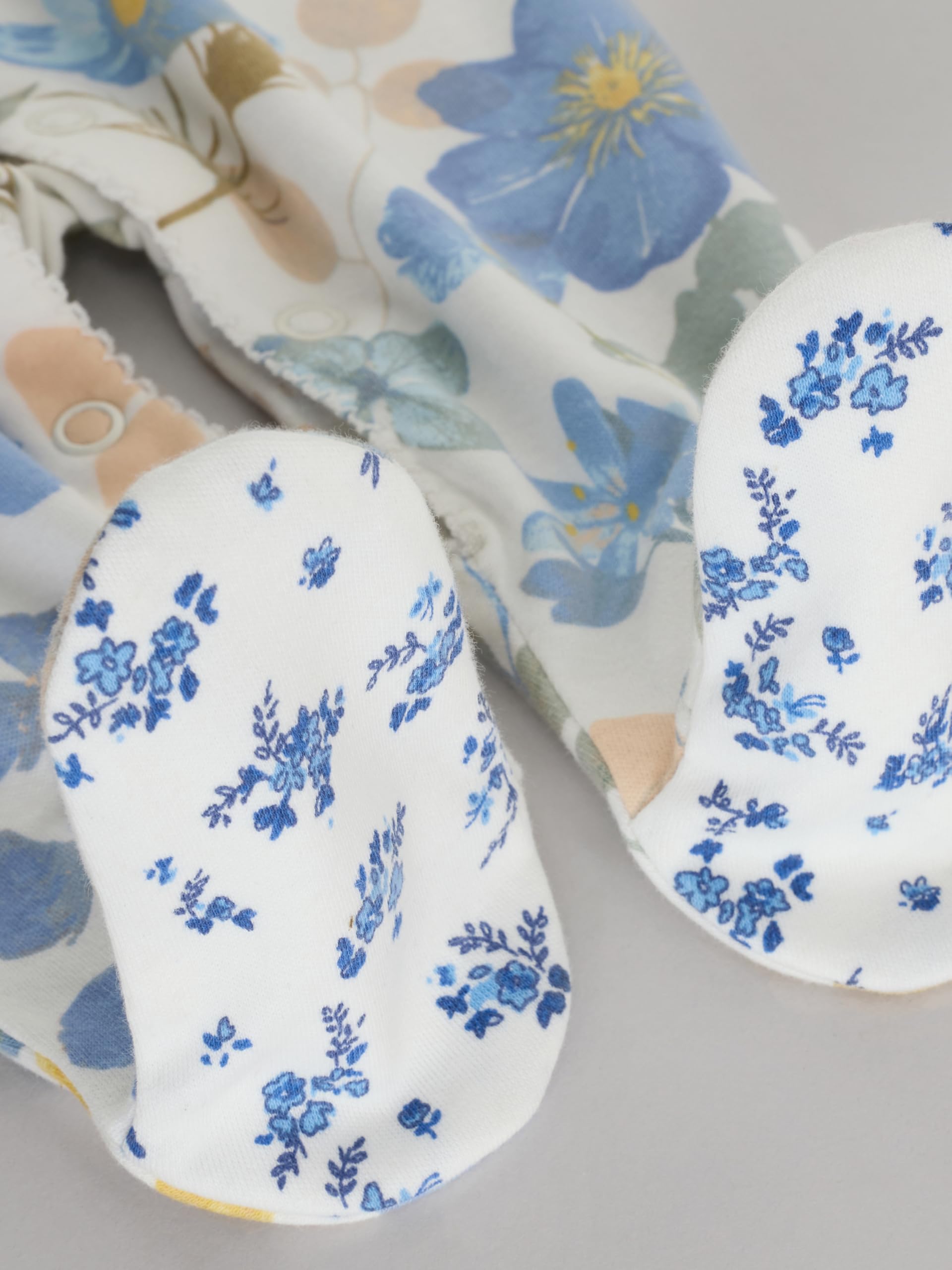 NEXT Bébé Fille Dors-Bien bébé à Fleurs avec col 100% Coton, Lot de 3