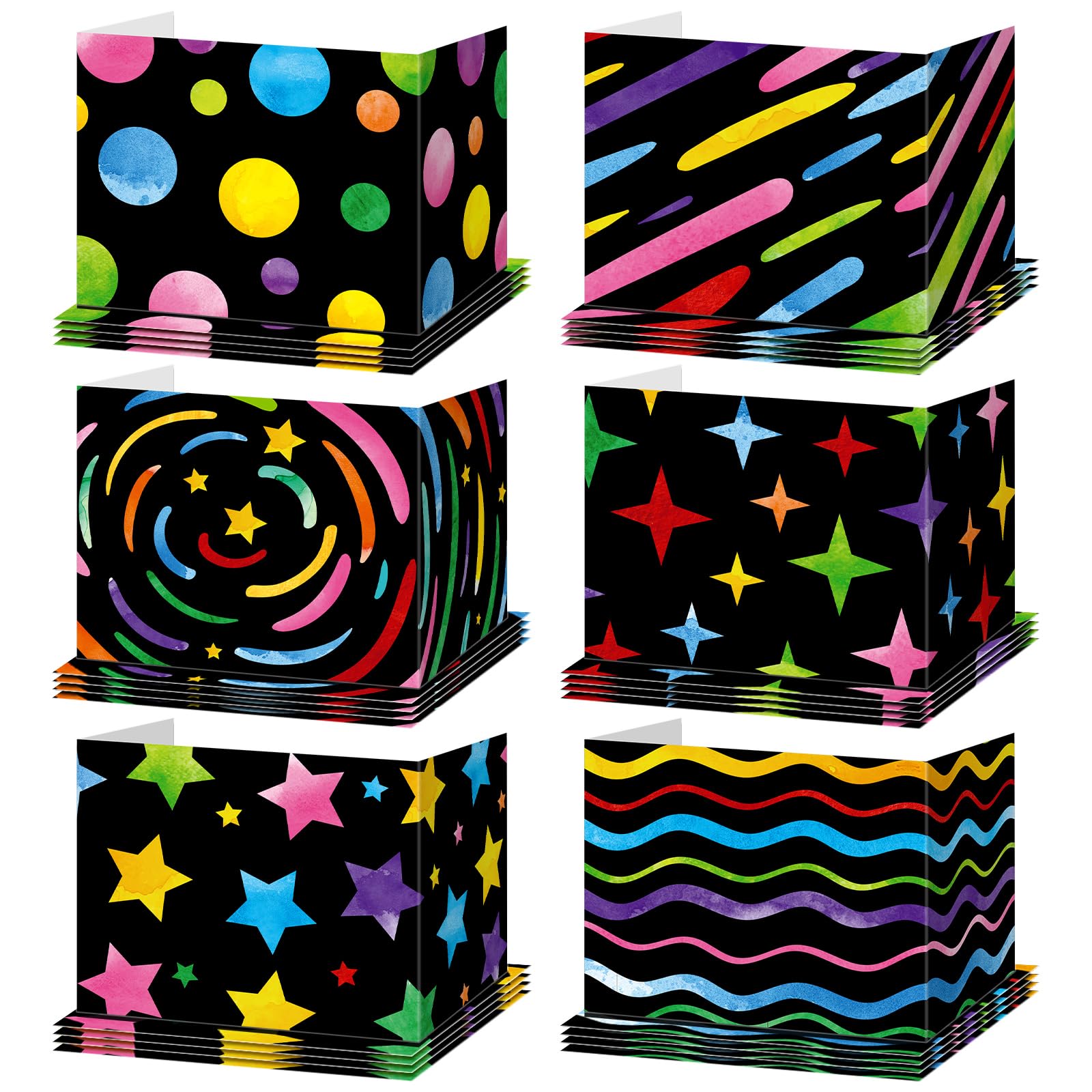 Affrolling 24 Pcs Inspirational Privacy Folders Bulk for Students Cardboard Privacy Boards Desk Divider Panel Waterproof Testing Divider for Classroom