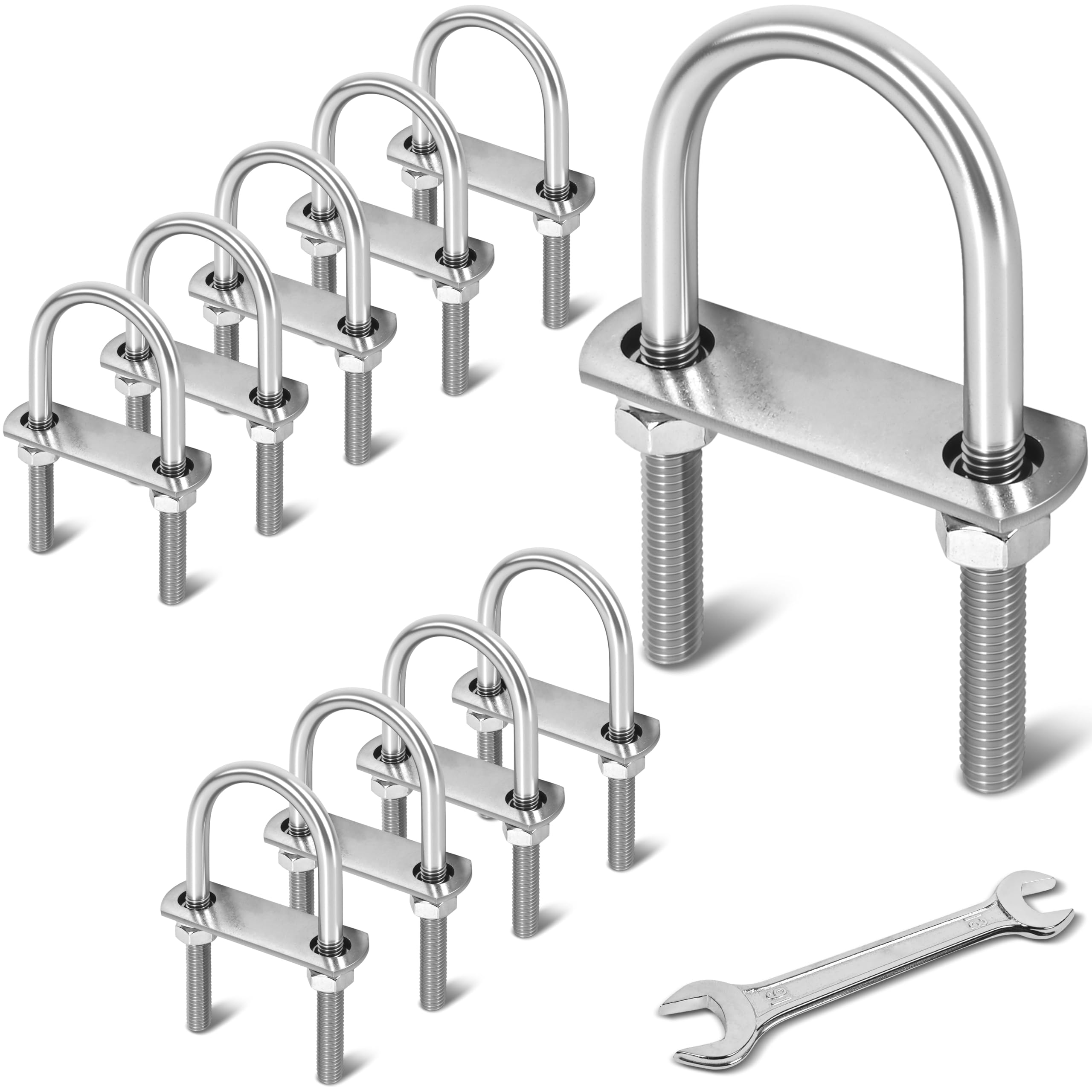M8 Stainless Steel U-Bolts - 4 Sets -12 M8 Stainless Steel U-Bolts - 4 Sets -12