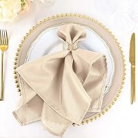 Vista 42 de Efavormart Juego de 25 Servilletas de Tela, Servilletas de Cena Blancas Sin Costuras de 20x20 Pulgadas, Servilletas de Mesa de Lino Lavables