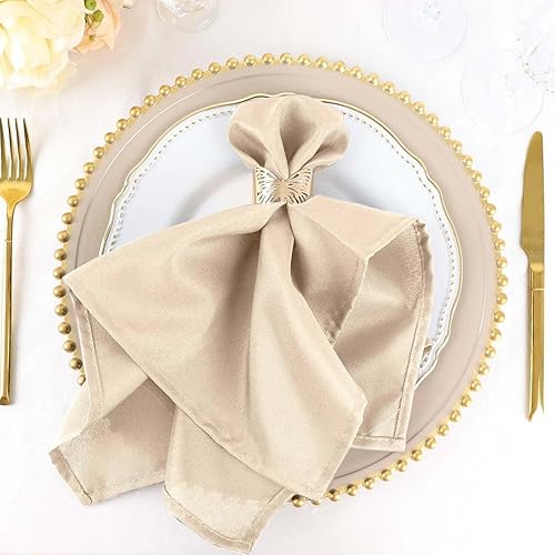 Vista 41 de Efavormart - Juego de 25 servilletas de tela de 20 x 20 pulgadas, color rosa, sin costuras, mantel de lino lavable con bordes con dobladillo