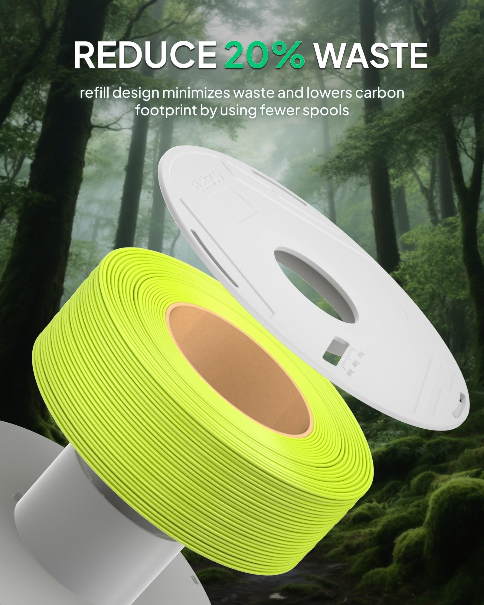 ELEGOO PLA Basic Refill Filament 1,75 mm czarny biały szary czerwony 4 kg | Filament do druku 3D bez szpulki, wysoka dokładność średnicy, pasuje do większości szpulek wielokrotnego użytku