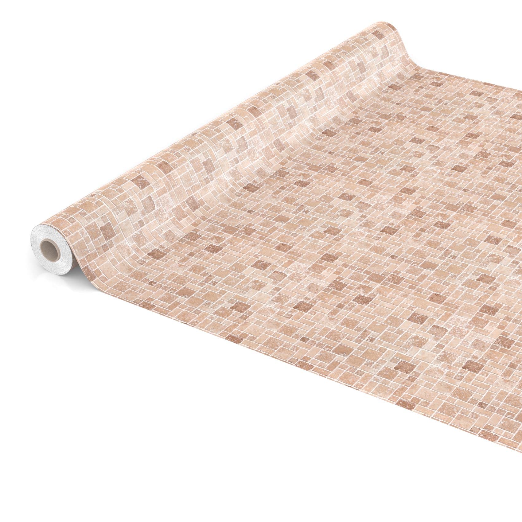 ANRO Wachstuchtischdecke Wachstuch Vinyl abwischbar Wachstischdecke Tischdecke 1000 x 140cm Schnittkante Fliesen Beige abwaschbar wasserabweisend Gartentischdecke Meterware pflegeleicht