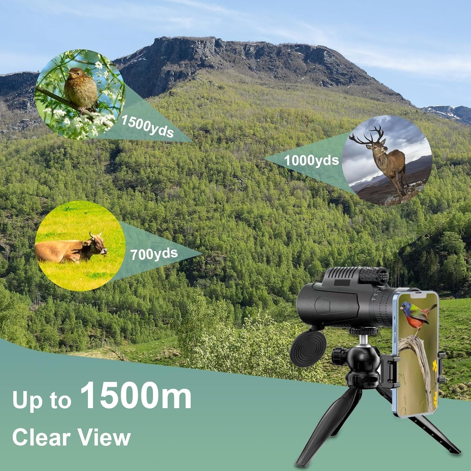 Monocular, 10-30x50 Monocular Telescope, für Erwachsene und Kinder, FMC BAK4 Prisma, Monokular klein, für sportveranstaltungen Vogelbeobachtung Reisen Jagd Konzert Sport im Freien