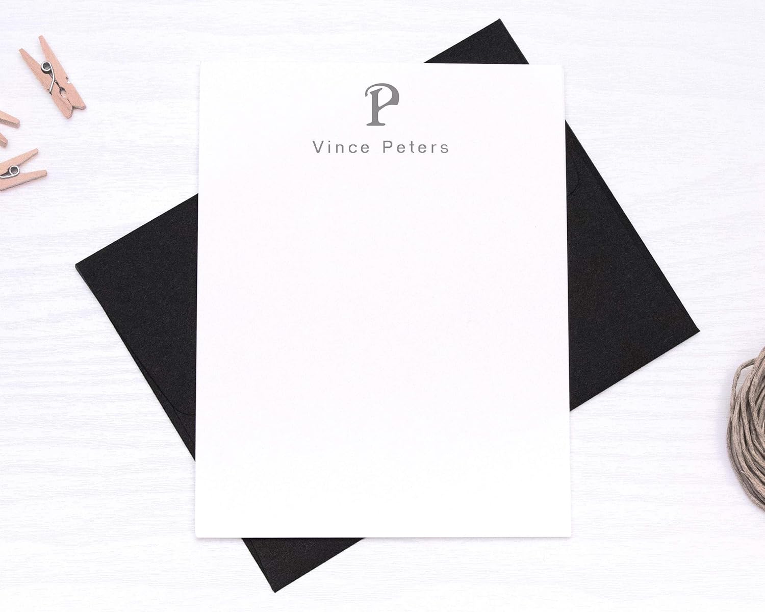 Personalized Monogrammed Note Cards Mens Professional