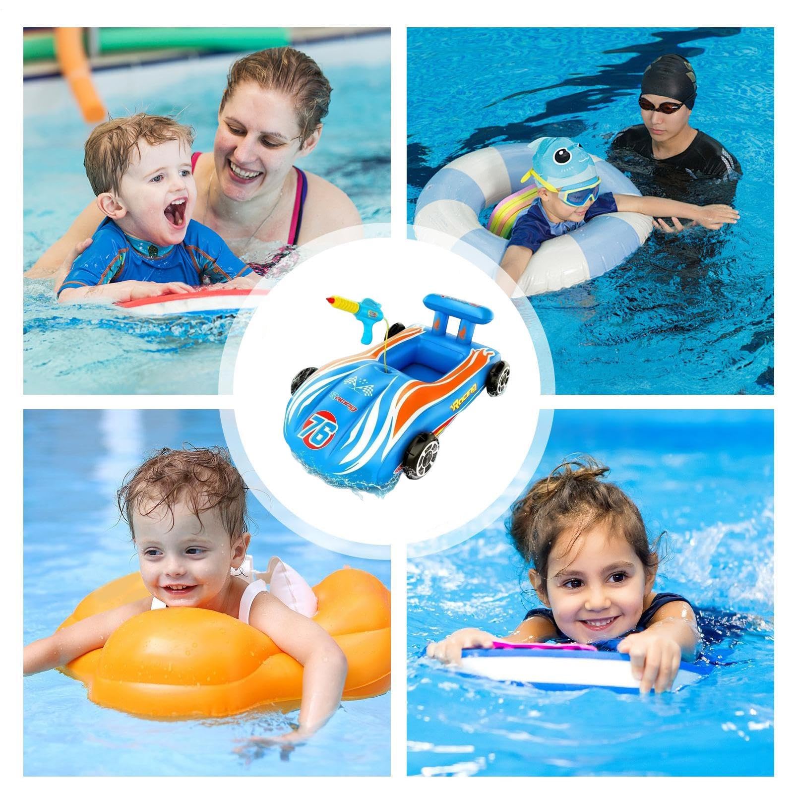 Car Pool Float - Inflatable Pool Toy, Summer Water Toys with Endless Fun, Cool Swimming Toys, Outdoor Accessories, Floating Fun for Boys Girls Kids Party Park Camping Garden Lawn Backyard
