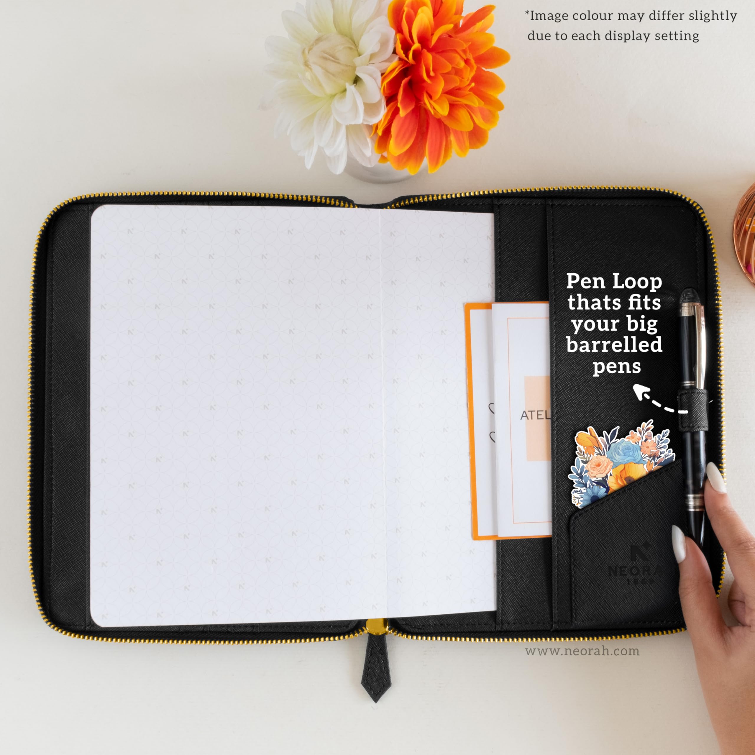 NEORAH A5-Reisetagebuch, Notizbuch, Organizer, Kompendiumhülle + Tagebuch – [DOTGRID-Tagebuch im Lieferumfang enthalten] – Büro-Tagebuch, Notizbuch-Planer, Halter – veganes Leder | Legen Sie einen
