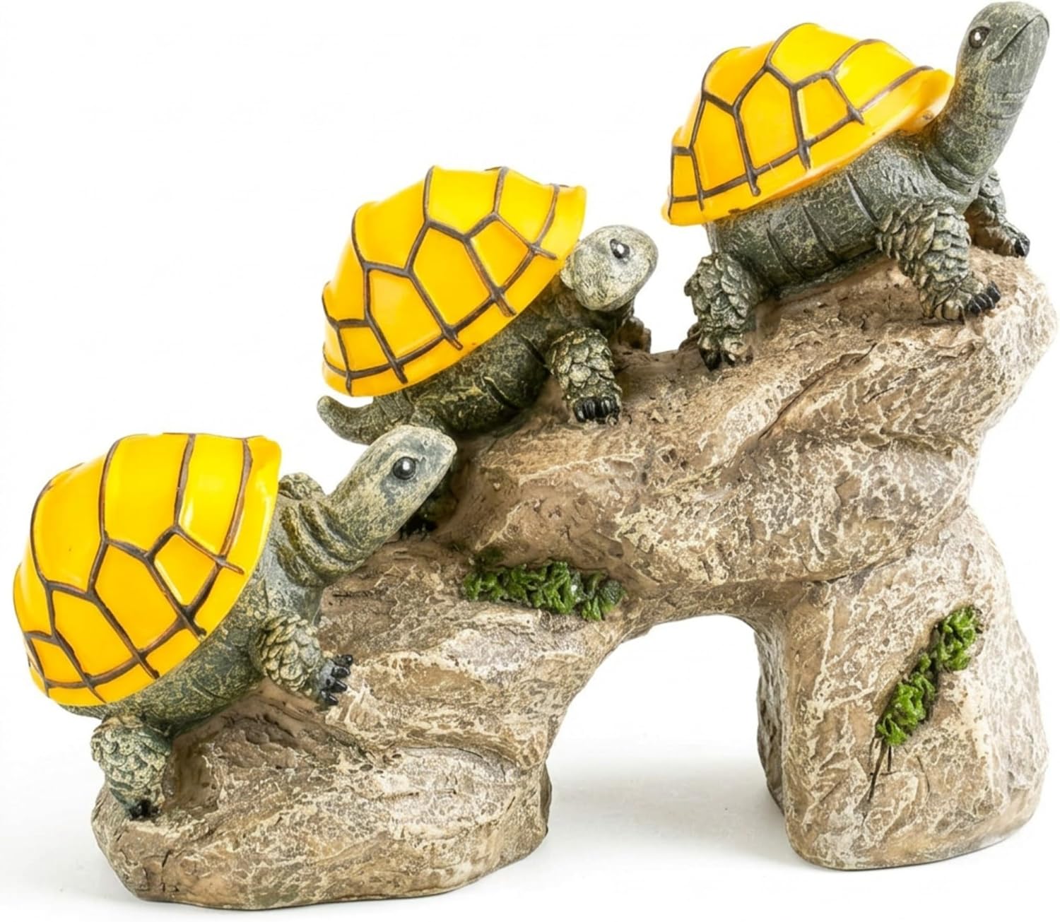 Solar Powered Turtles on Log Outdoor Accent Lighting LED Garden Light Decor