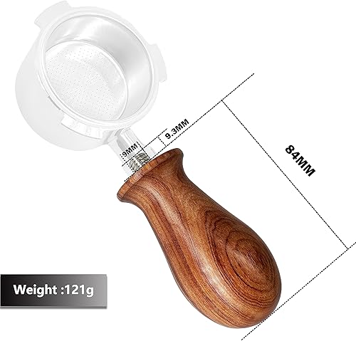 Miniatura 3 de NEOUZA M10 - Mini mango de madera personalizado de repuesto para portafiltros de 51542.283 in, máquina de espresso, cafetera accesorios elegantes