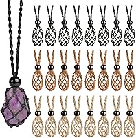 Vista 10 de 24Pcs Collar de Cristal Ajustable Collar de Piedra de Cristal Collar con Colgante Cordón de Collar Trenzado a Mano Cuerdas para Hacer Joyería