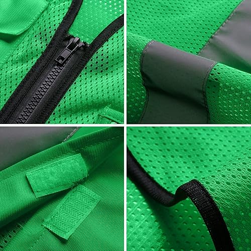 Miniatura 10 de BeautyWill Chaleco de seguridad con logotipo personalizado de alta visibilidad, chaleco reflectante clase 2, ropa de trabajo de construcción con 5