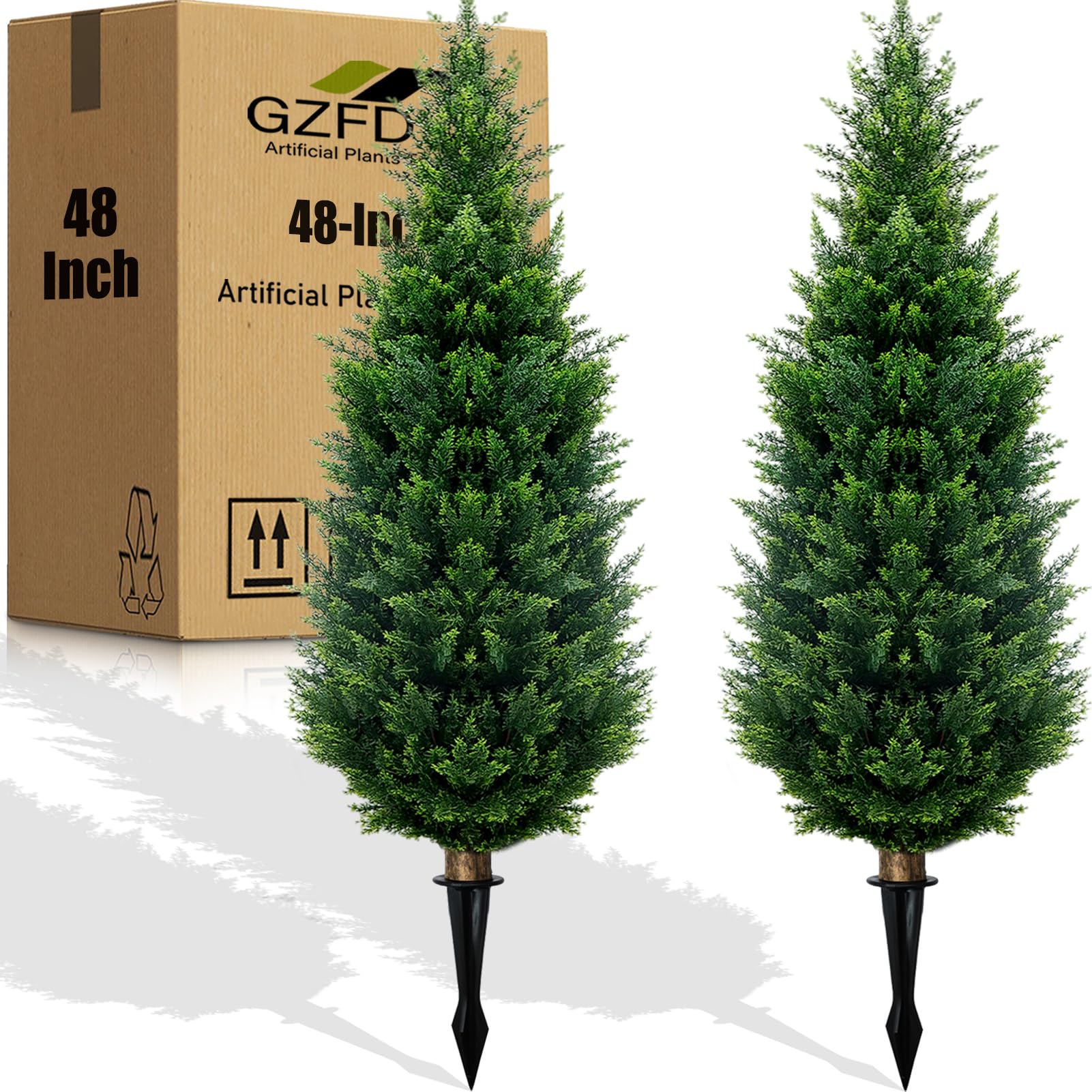 Amazon.com - GZFDY 4Ft Artificial Cedar Topiary Trees (2-Pack