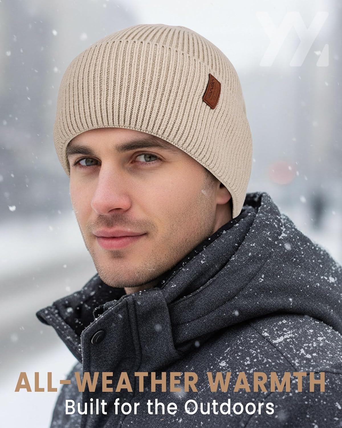 Fleece Lined Winter Beanie for Men Women Warm Windproof Beanies Hats Thick Knit Winter Hat for Cold Weather - Image 4