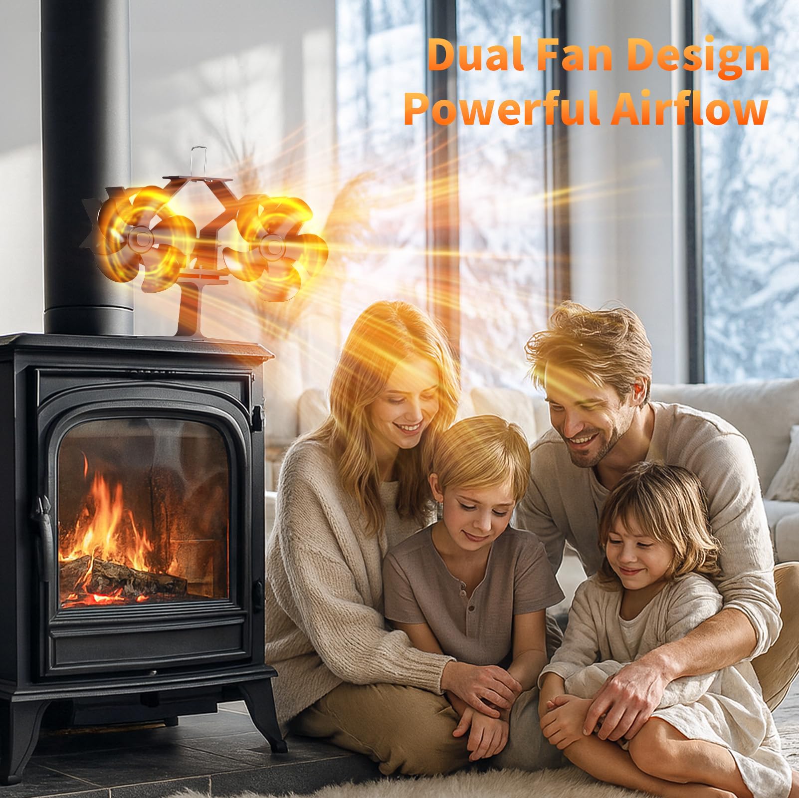 10 PáGinas Ventilador de Chimenea, No Eléctrico Ventilador de Estufa de Leña, Ultrasilencioso, Alta Eficiencia Energética, Apto para Estufas de Leña, Chimeneas, Gas y Leña (HL-900I)