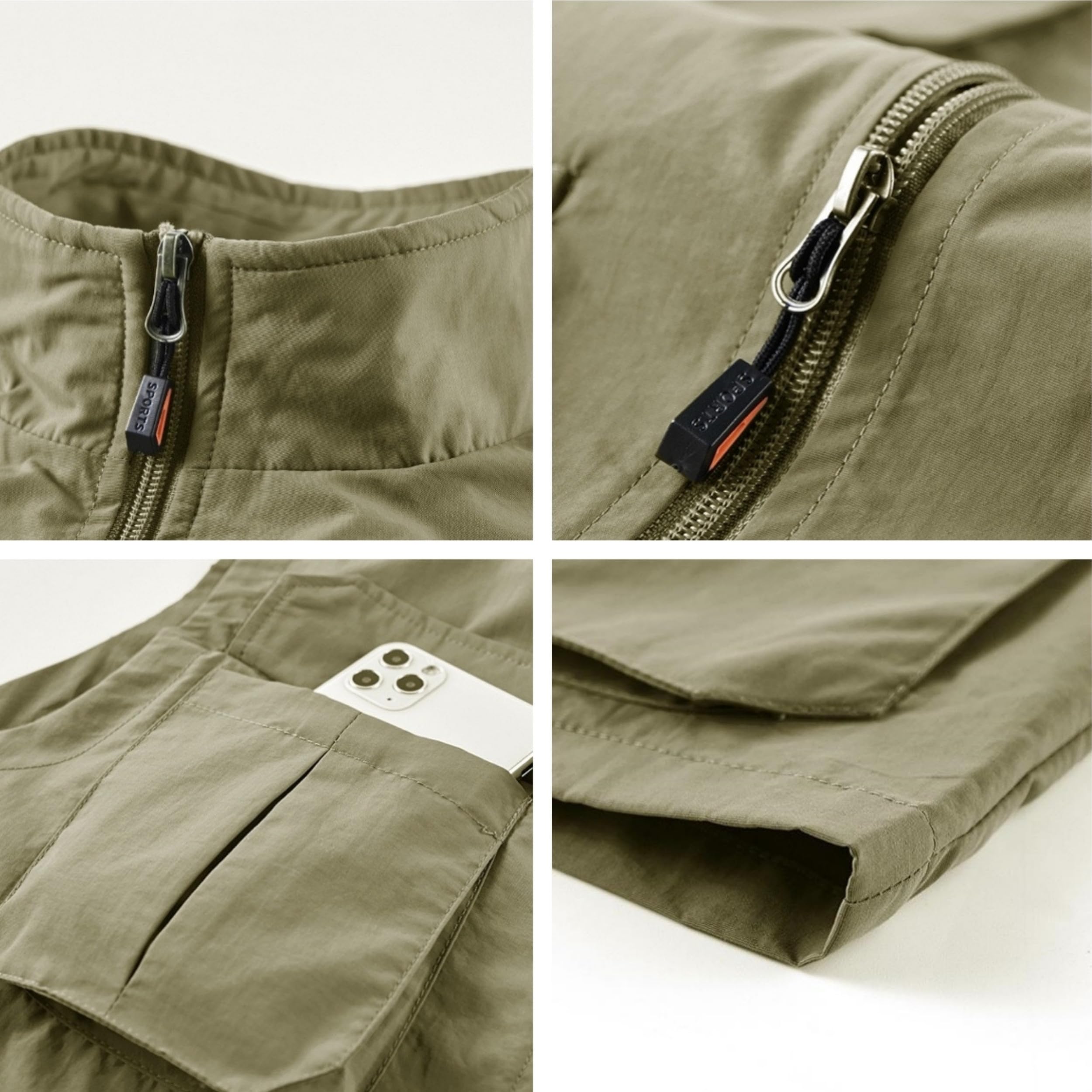 Herren Outdoor Weste mit Vielen Taschen schnelltrocknend Multifunktions Weste Leicht Atmungsaktiv Anglerweste Sport Weste Camping Fotografie Weste Freizeit Ärmellos Jacke