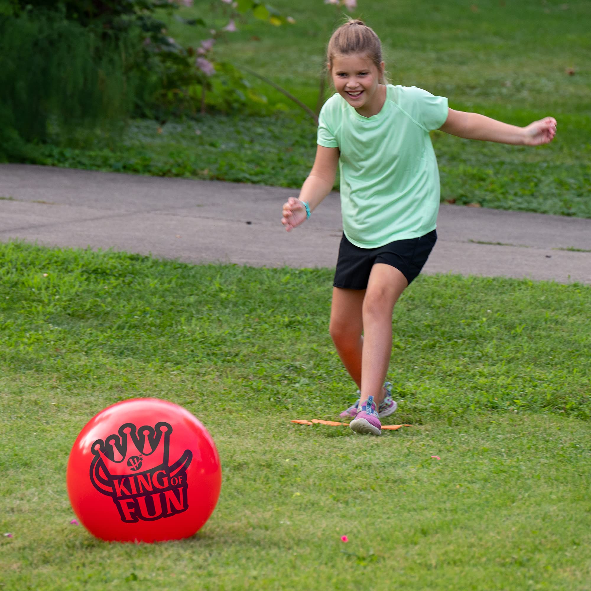 Hedstrom King of Fun Jumbo Oversized Kickball zestaw, czerwony