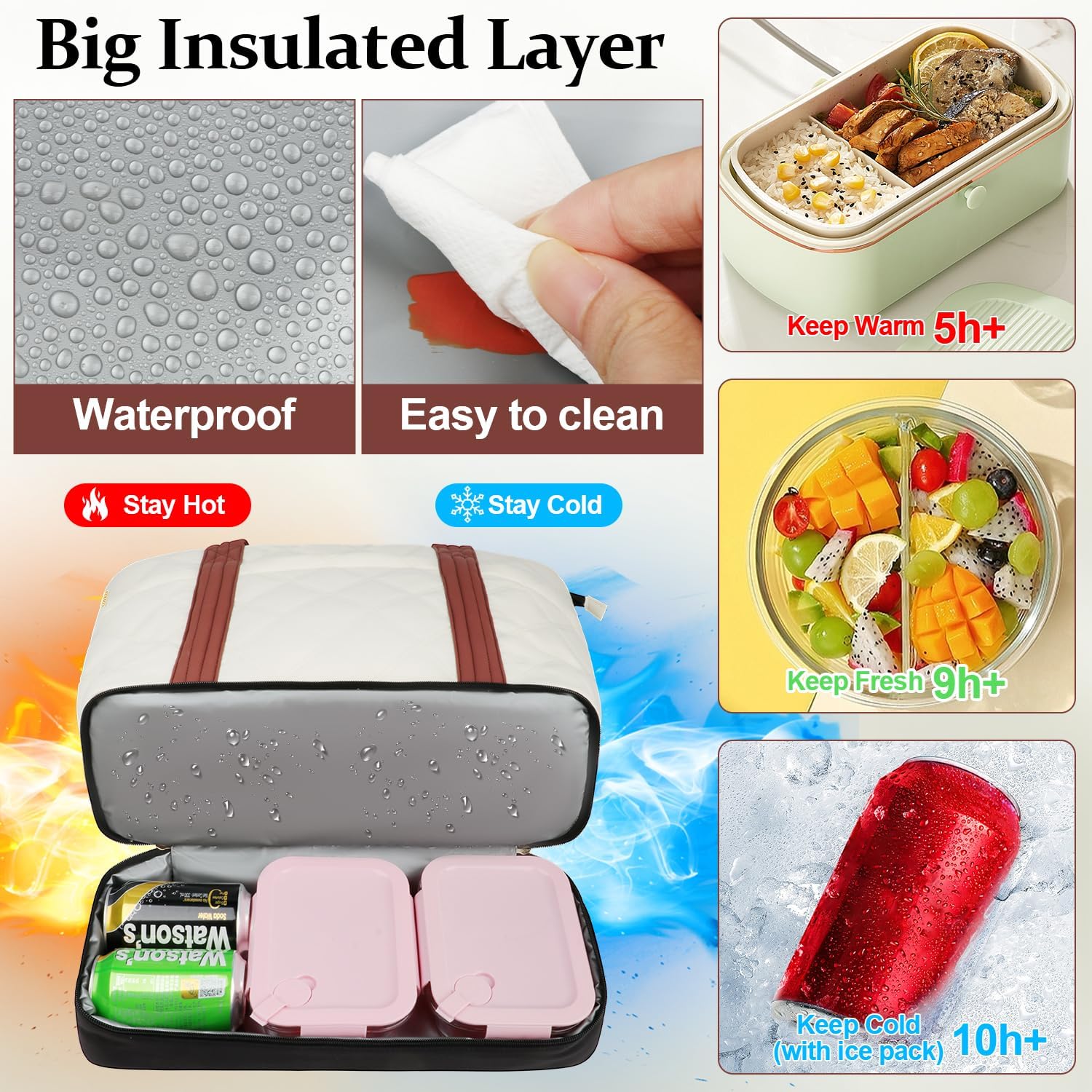 Lunch Tote Bag for Women with 15.6 Inch Laptop Compartment& Clutch Purse, Lightweight Puffer Laptop Tote Bags with Independent Insulated Lunch Compartment, Briefcase for Office Teacher Nurse - Image 3