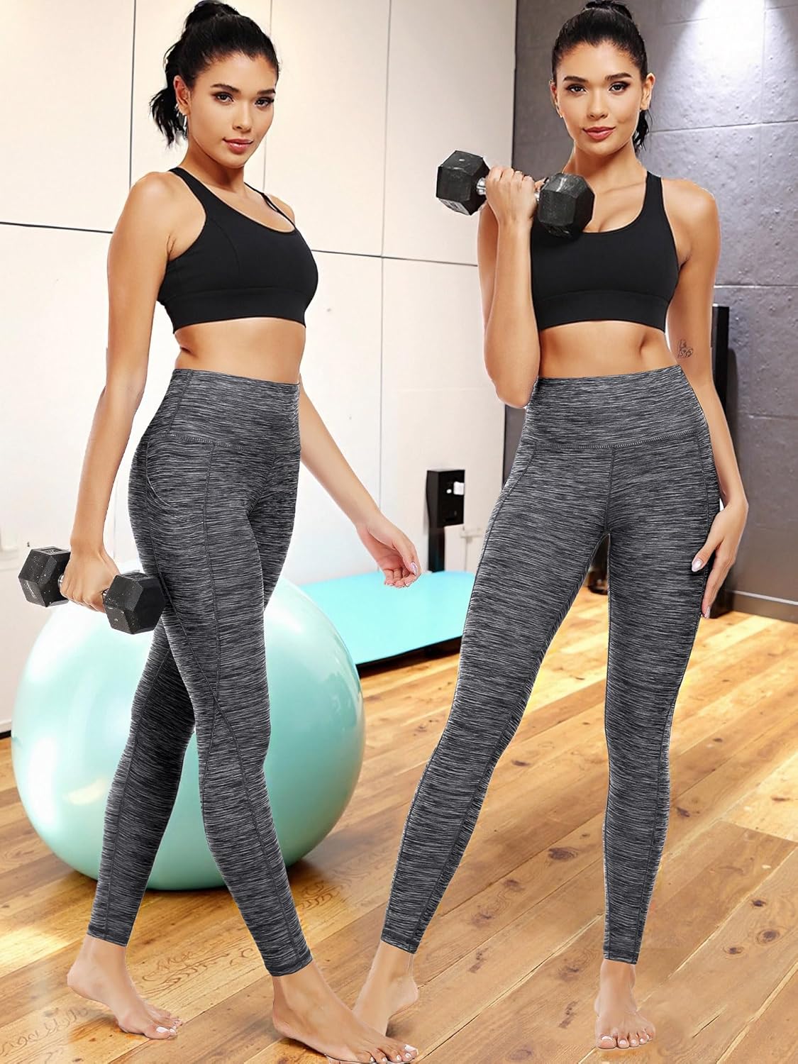 NELEUS Women's High Waist Running Workout Leggings for Yoga with Pockets - Image 2