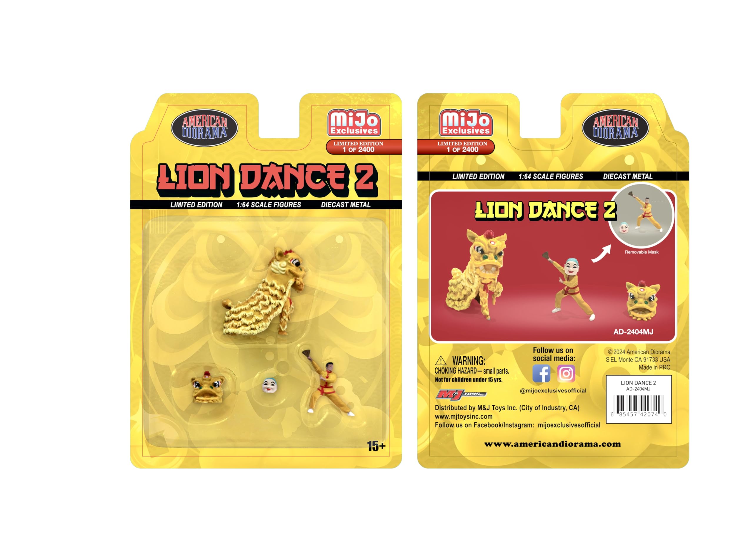 American Diorama 1:64 Figure Set Lion Dance 2 (Set 2) CNY Lion Dance Metal Figure Set…