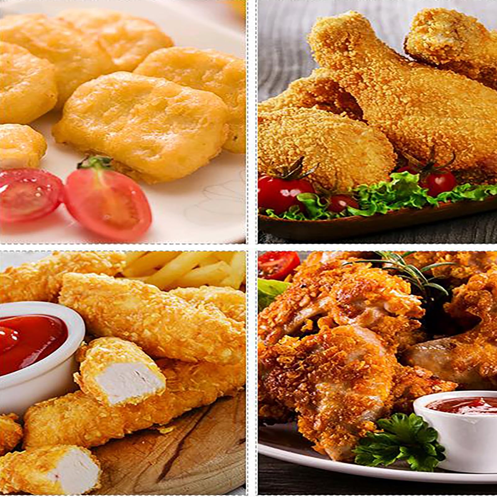 Bandeja de acero inoxidable con fondo reforzado para cocineros, fácil instalación, ideal para pollo frito y baguettes