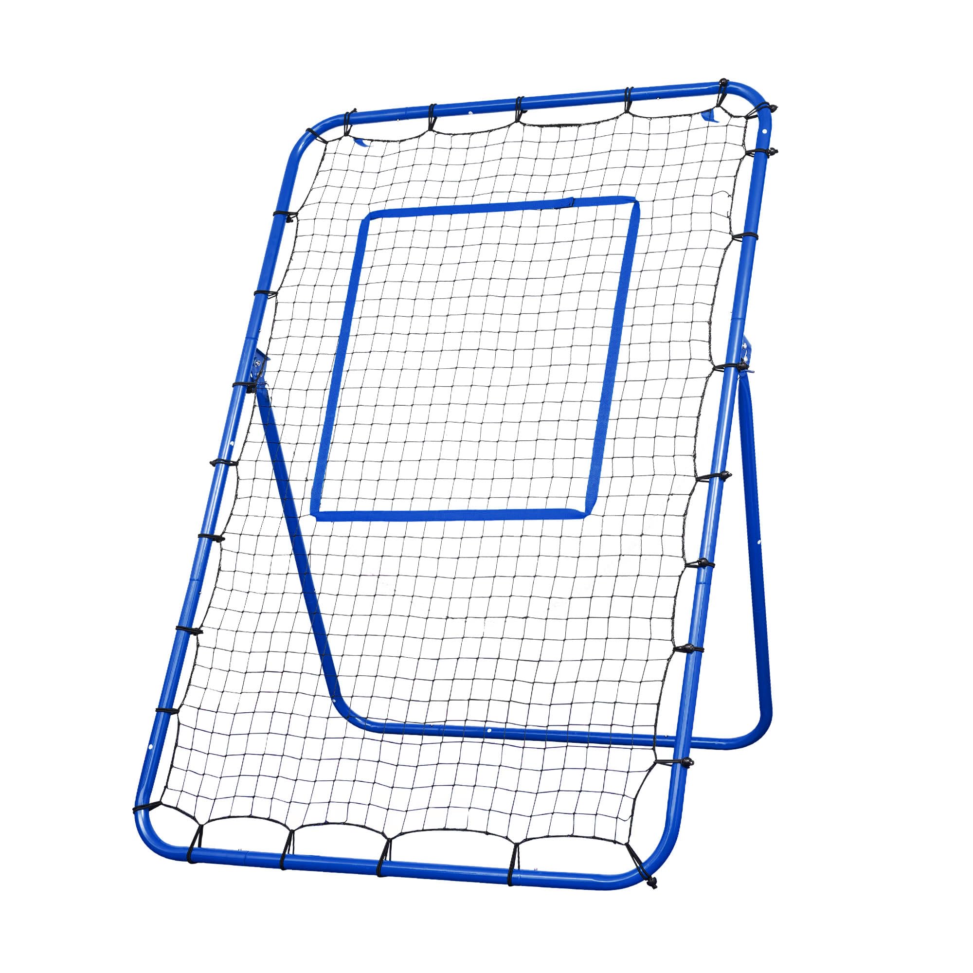 6 x 4 ft 5 Angles Adjustable Pitch Back Baseball Softball Lacrosse Volleyball Rebound Bounce Back Net with Strike Zone