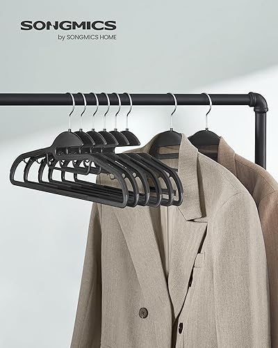 Miniatura 2 de SONGMICS Paquete de 50 percheros, perchas de plástico resistentes para trajes, apertura en forma de S, ahorro de espacio, gancho giratorio de 360,