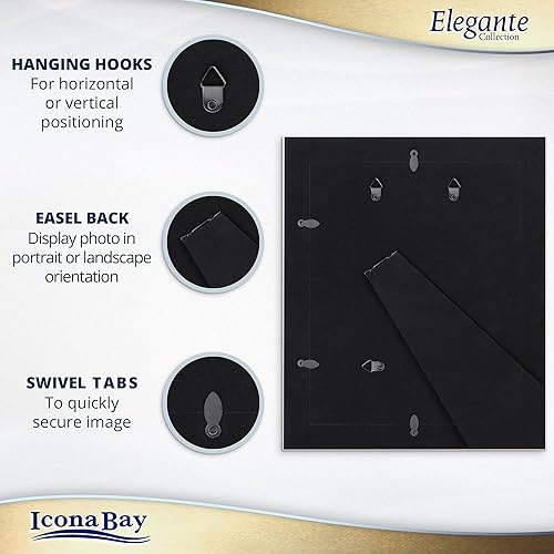 Miniatura 4 de Icona Bay Marcos de fotos de 8 x 10 pulgadas (dorado, paquete de 6), marcos de fotos contemporáneos de 8 x 10 pulgadas, montaje en pared o mesa,