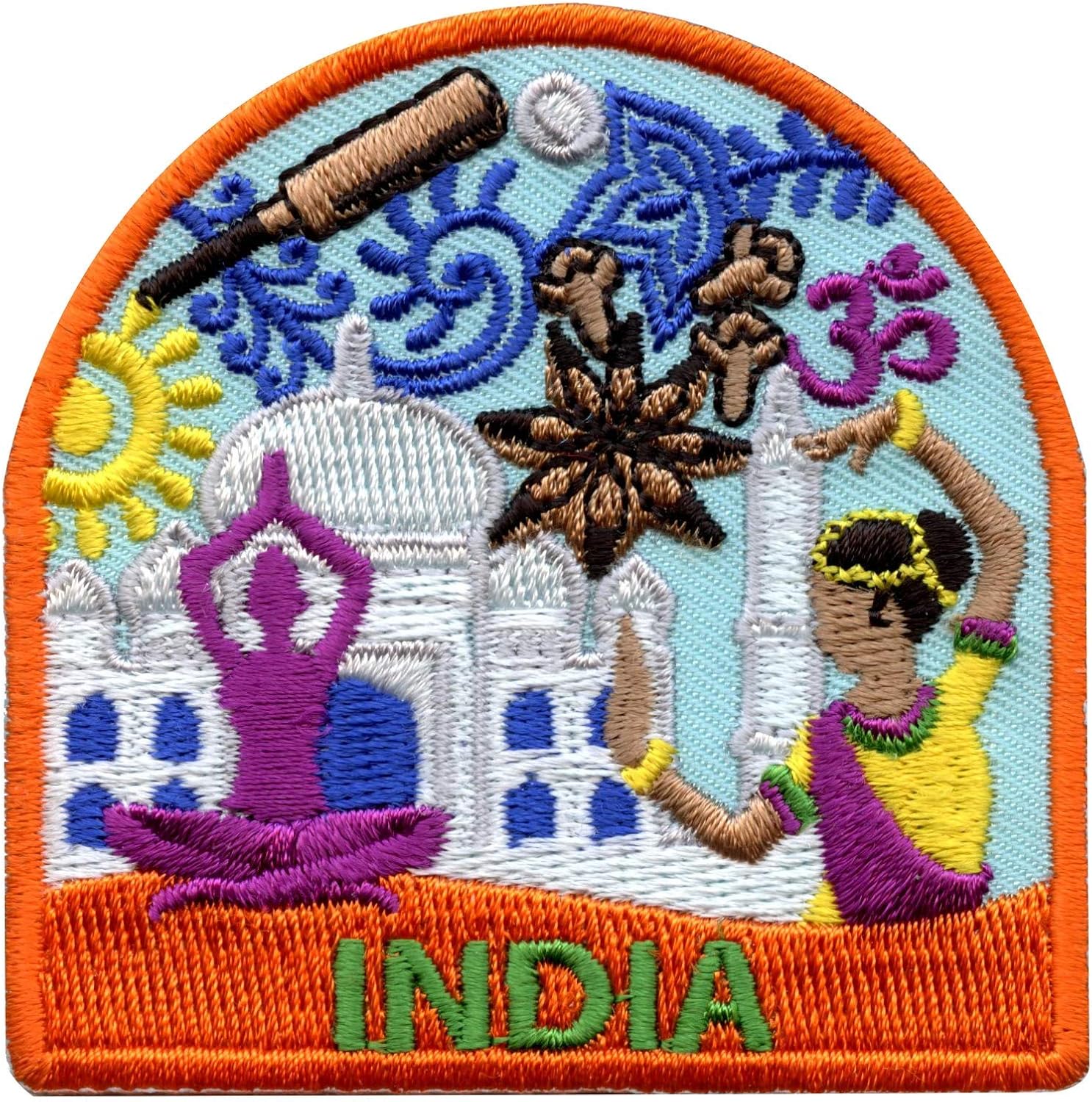 India Travel Patch Country Badge Embroidered Iron On Clothing