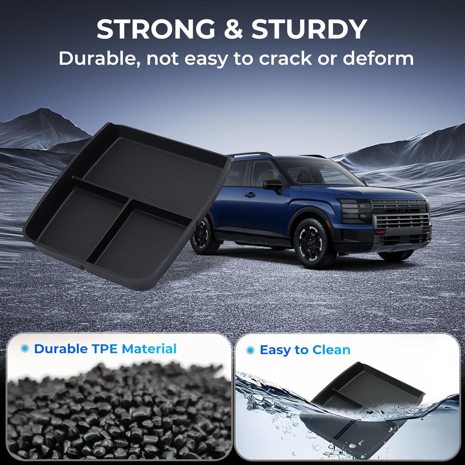 Lower Center Console Organizer Tray Storage Box for Hyundai Palisade 2026, Interior Accessories Insert Tray Storage Box for 2026 Palisade, Black