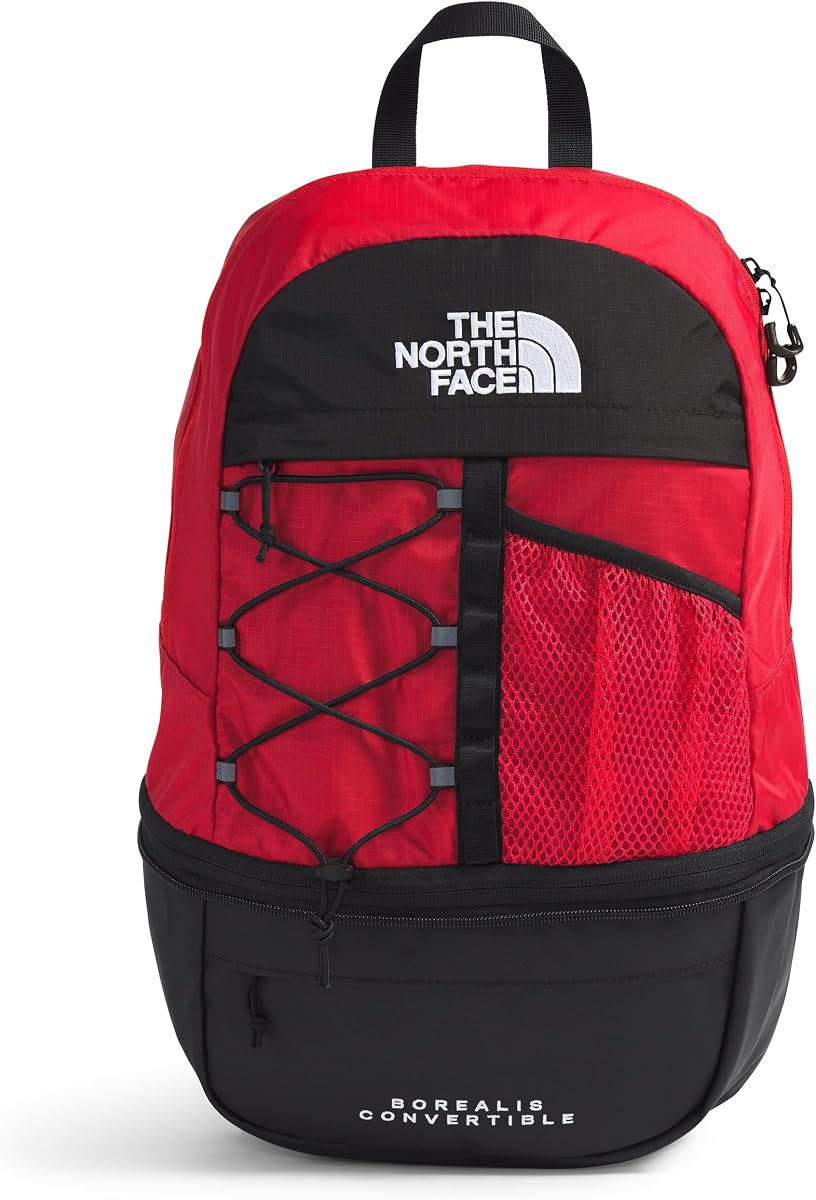 The North Face Borealis Convertible Pack, TNF Red/TNF Black, One Size | Commuter Laptop Backpack, Removable Lumbar Pack, Water Repellent Finish