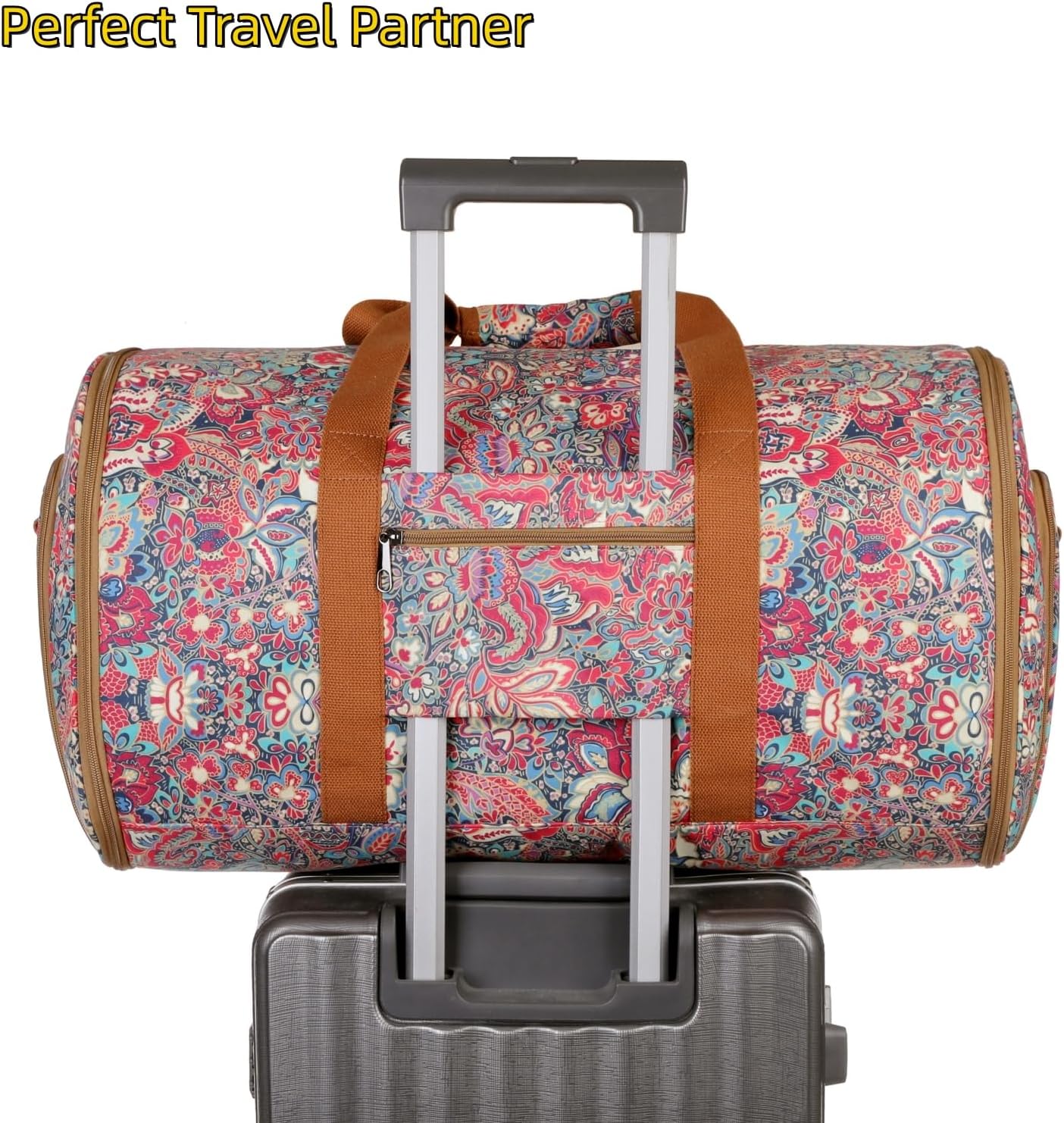 BAOSHA Beautiful Garment Bag Travel Duffle Bag Hybrid Hanging Suit Luggage Bag for Women XZ-03 (Flower)