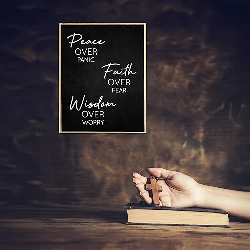Miniatura 4 de Peace, Faith & Wisdom- Christian Spiritual Wall Art. Modern Inspirational Wall Art Print. Ideal For Home Decor, Office Decor & Church Decor. Perfect