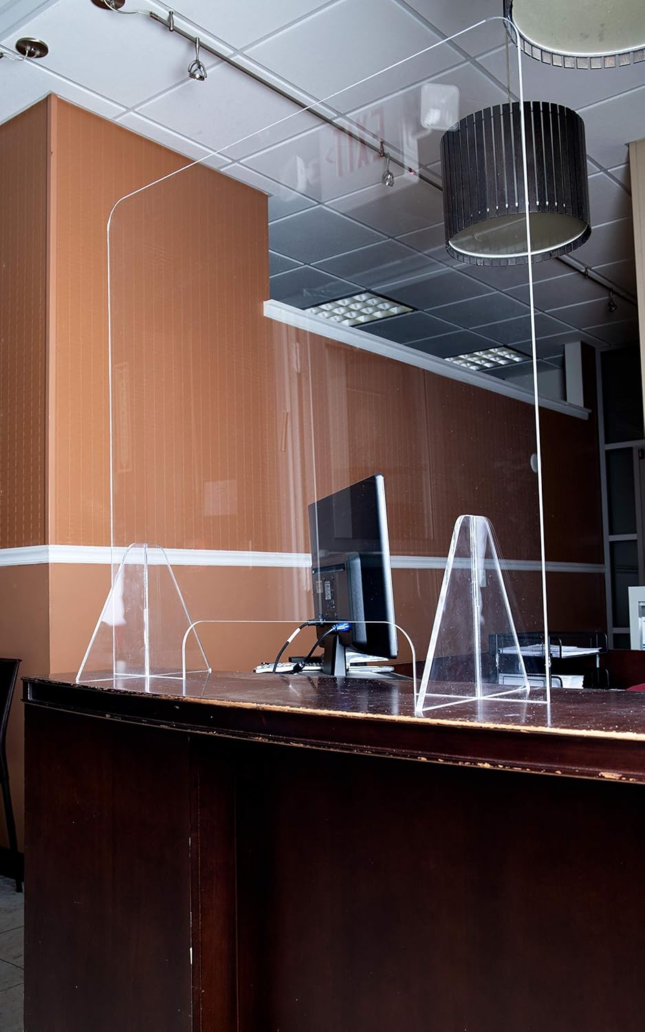 Mind Reader Acrylic Sneeze, Front Desk Cough Guard, Protective Clear Panel for Cashiers, Reception, Checkout Stations, 36 x 36 : Office Products