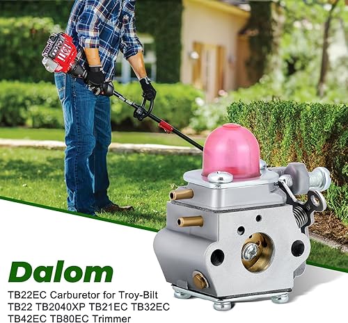 Miniatura 2 de Dalom Carburador TB22EC para Troy-Bilt TB22 TB21EC TB32EC TB42EC TB80EC TB2040XP Trimmer Weed Eater Murray M2500 M2510 Desbrozadora Reemplazar