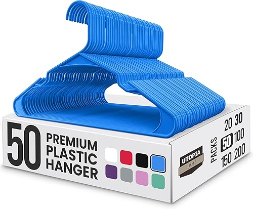 Vista 9 de Utopia Home - Perchas de Plástico Paquete de 50 - Percha para Ropa que Ahorra Espacio - Organizadores de Armario y Almacenamiento Duraderos