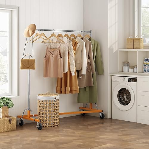 Miniatura 5 de Hoctieon Z Rack, percheros rodantes con base en Z, perchero de ropa resistente, percheros para colgar ropa, perchero portátil para ropa, perchero de