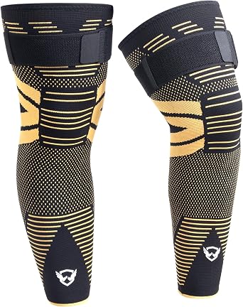 Leg Sleeves PAIR Copper Infused for Arthritis,Meniscus Tear, ACL, MCL, Joint Pain Relief - Thigh & Calf Support