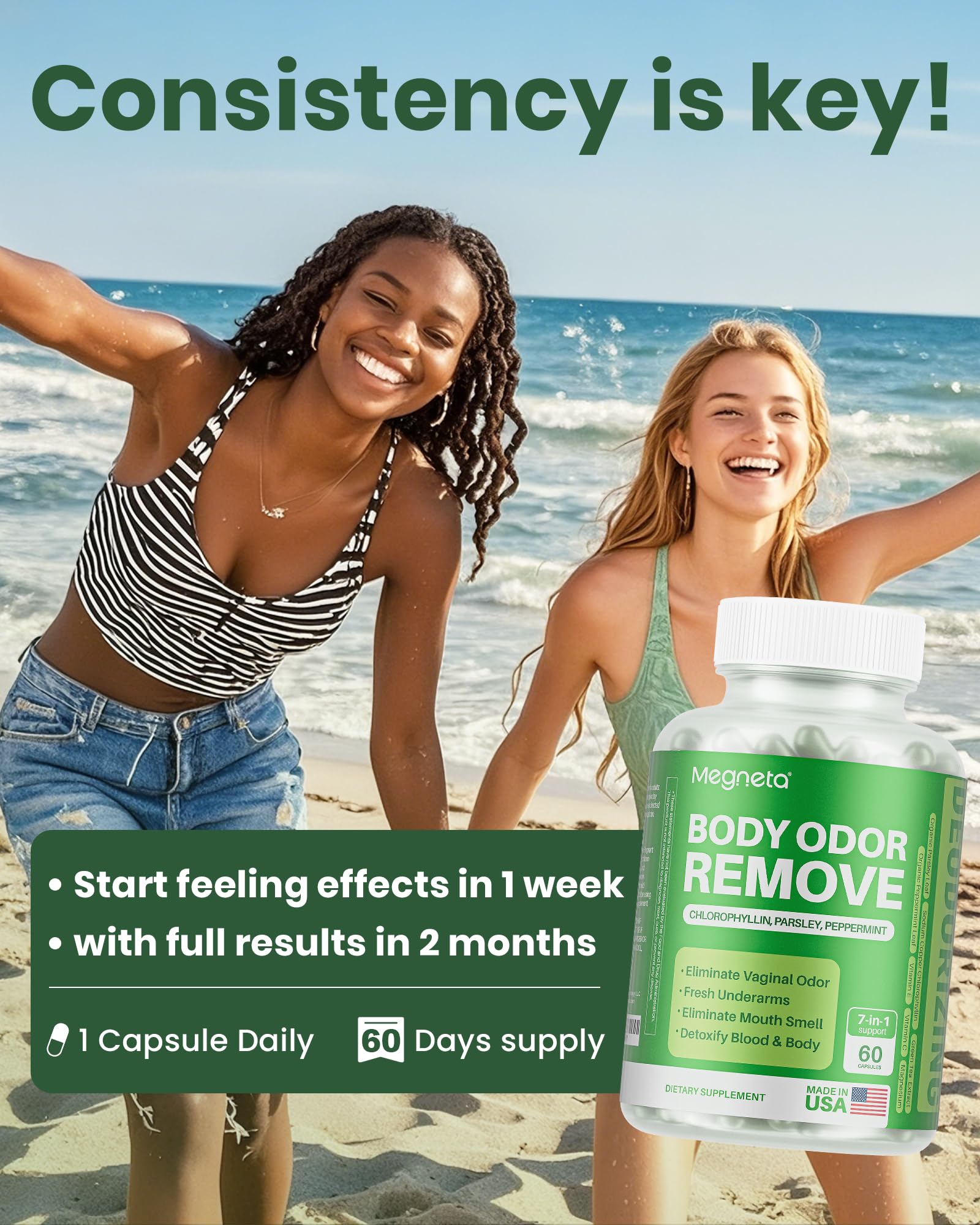 Chlorophyll Pills, Body Deodorizing Supplement, 60 Capsules — Amazon image 7