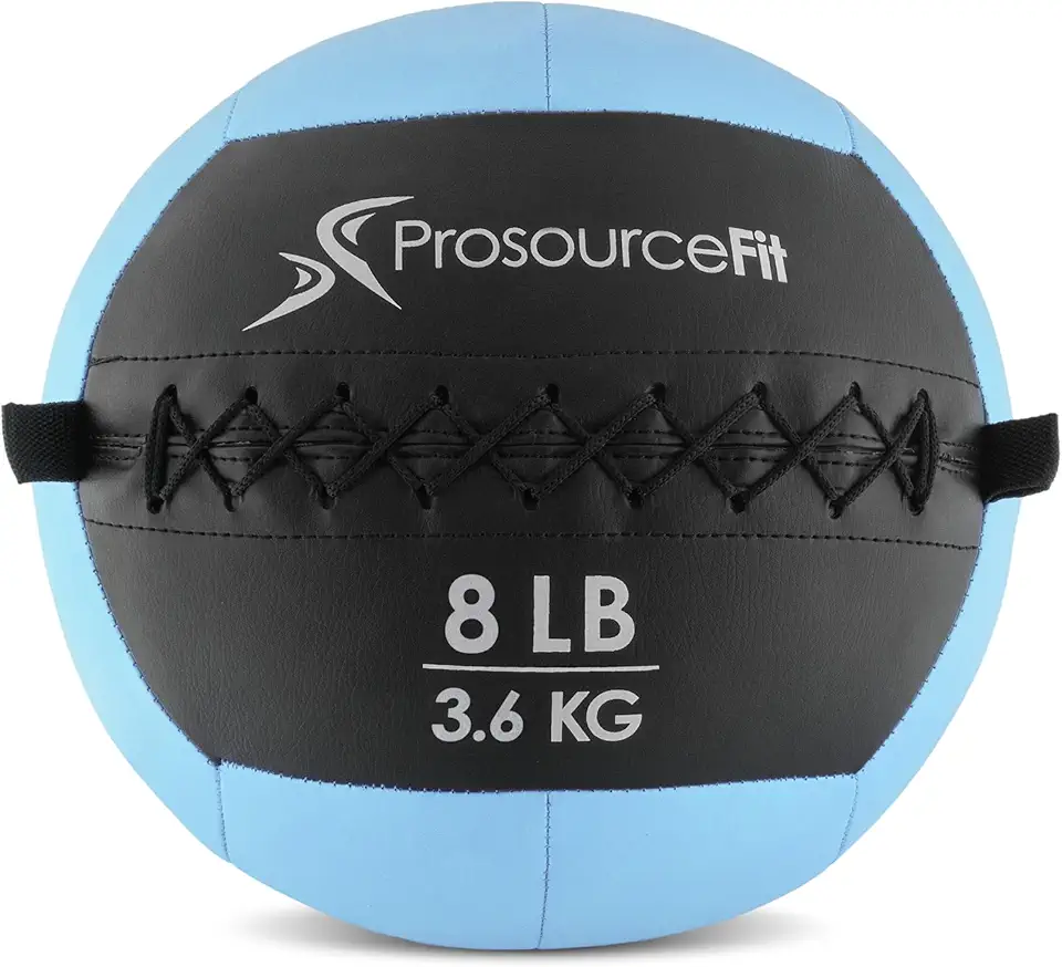 ProsourceFit Soft Medicine Balls, Wall Balls and Full Body Dynamic Exercises, Aqua 8 LB.