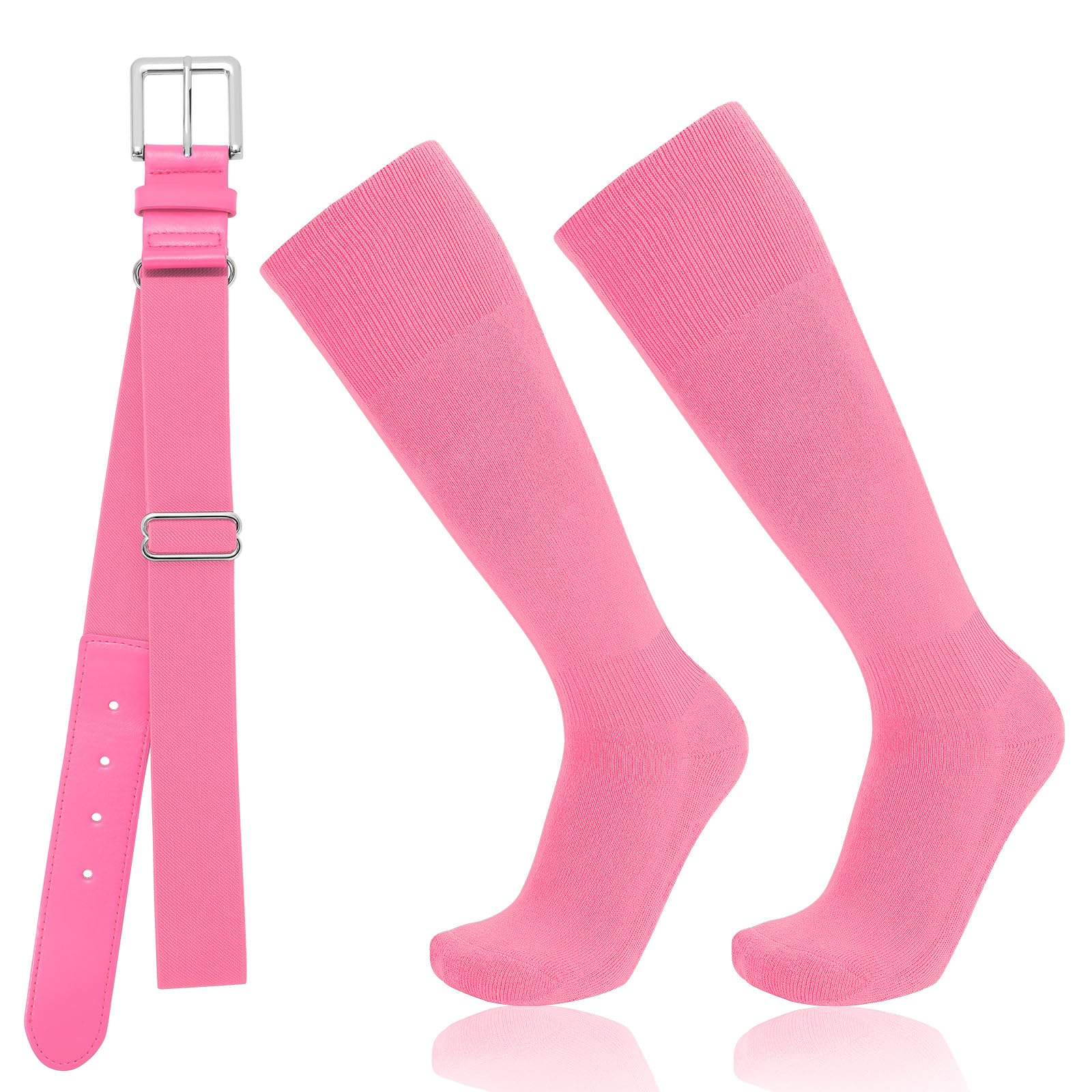 Baseball Socks and Belt Combo for Youth Adult - Softball Socks and Belt for Boys and Girls